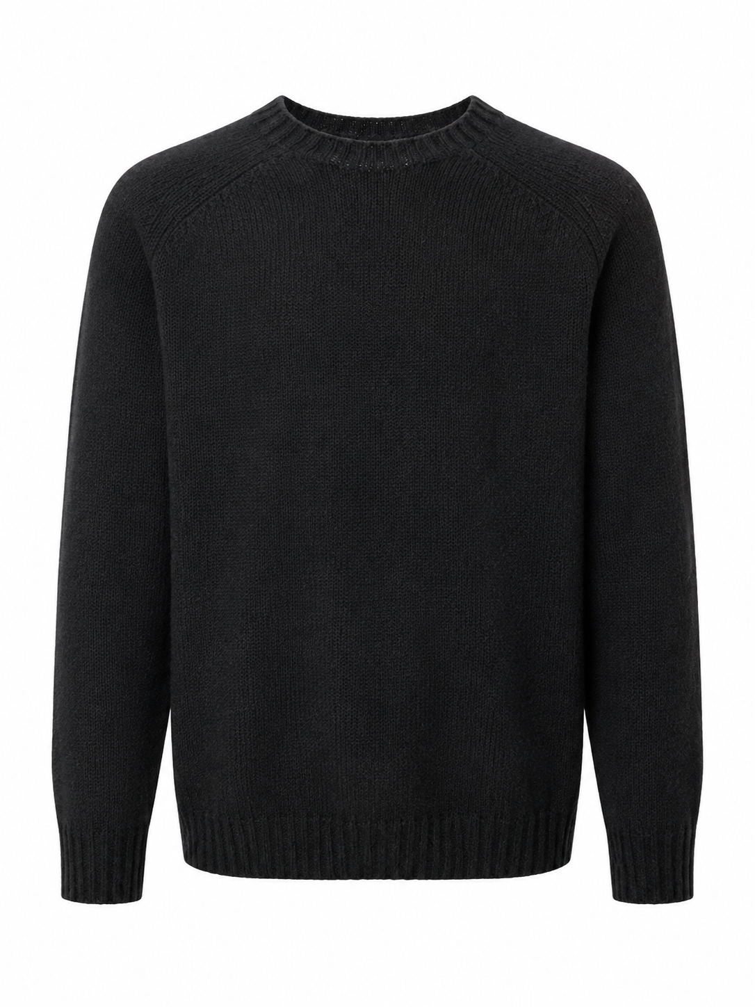 Harley of Scotland Herren-Wollpullover Black Vorderansicht